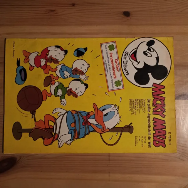 Micky Maus 1971 Heft 28 Walt Disney, Z. 2 mit allen Beilagen