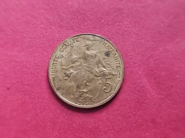 Frankreich   Dritte Republik    5  Centimes  1916  mit Stern unter Fackel rechts