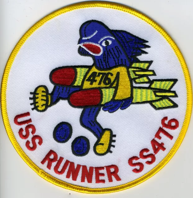 USS Runner SS 476 - Fish w/ Torp - Gold Merrowed Edge BC Patch Cat No C5643