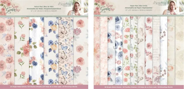 Crafters Companion - Rose Garden Sara Firma 12 x 12 Papel O Vitela