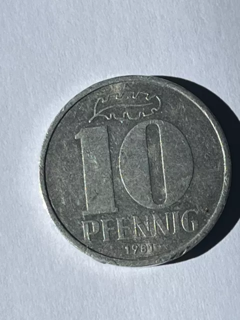 10 Pfennigmünze aus der ehemaligen DDR von 1971