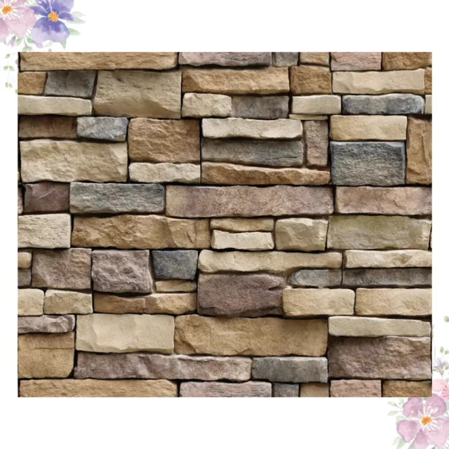 Simulation Stone Wallpaper Self-adhesive Wall Stickers 3D Stone Wall Decals for