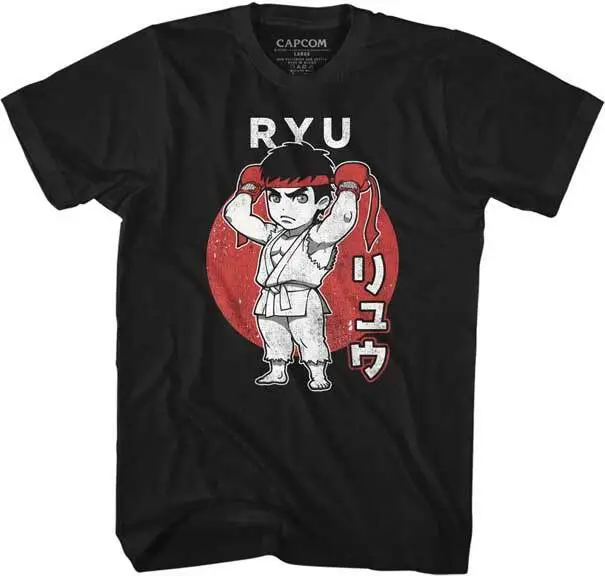 Street Fighter Capcom Video Gioco Chibi Ryu Pronta Da Fight Uomo T Shirt