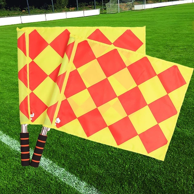 Drapeau De Signalisation Pour Arbitre De Football - Poignée Éponge, Acier Inoxydable - Rouge Vif