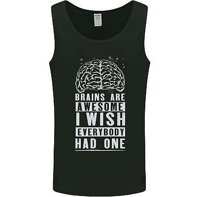 Brains Are Awesome Funny Sarcastic Slogan Mens Vest Tank Top