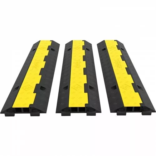 Passage Câbles Rampes Protection 2 Canaux 3 PCS Caoutchouc Antidérapant  5T