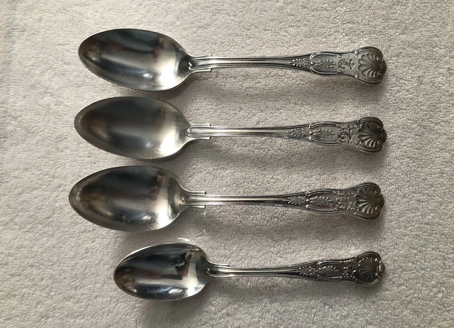 4 1940’s USN US Navy Kings Pattern Spoons International Silver Co.