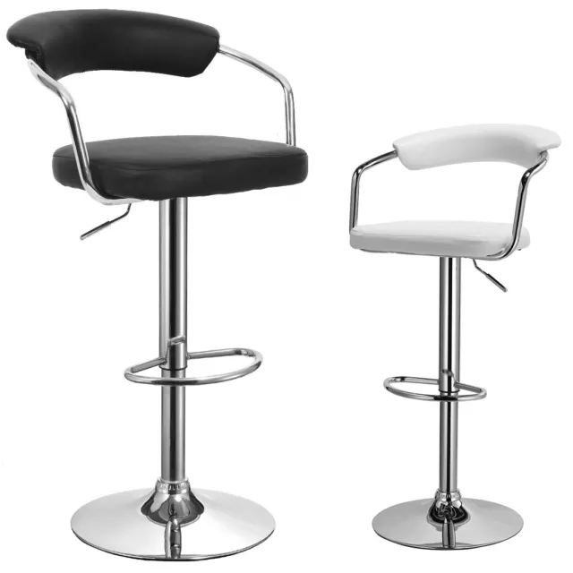 New PU PVC Leather Bar Stool Kitchen Chair Gas Lift swivel Black White