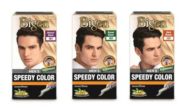 Bigen Men's Speedy Hair Color | No Ammonia | B101 | B102 | B103 | 80 Gram