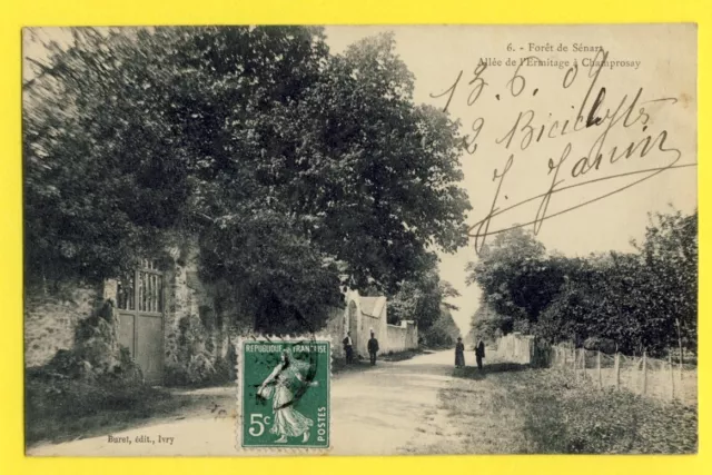 cpa FRANCE 91 - DRAVEIL en 1909 Forêt de Senart Allée de l'ERMITAGE à CHAMPROSAY