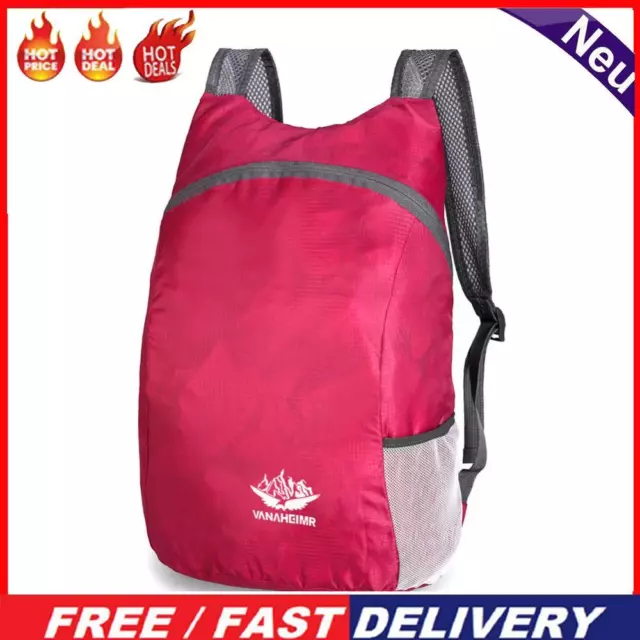 Foldable Backpack Outdoor Travel Waterproof Camp Hiking Daypacks (Rose Red)