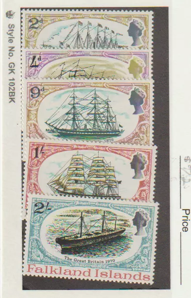 Falkland Islands Scott #192-196 Mint never hinged Ships