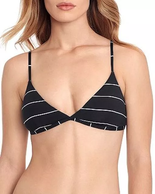 Polo Ralph Lauren L97627 Womens Black Panama Striped Triangle Bikini Top Size M