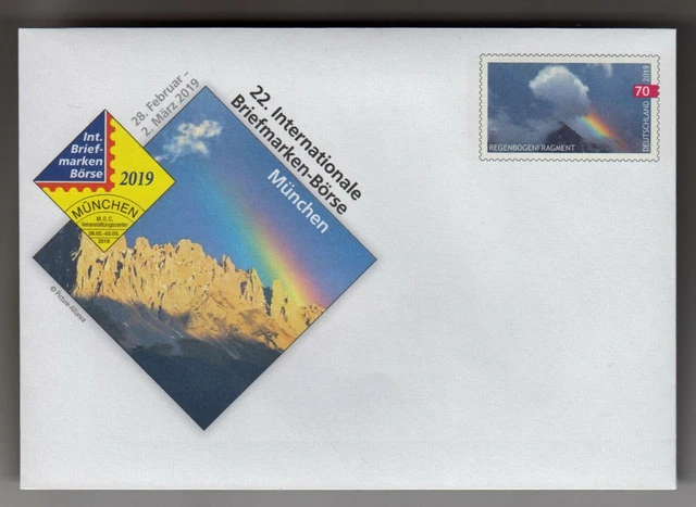 0,70 € PLUSBRIEF 2019 Regenbogen und Briefmarken Börse München -nur halbes Porto