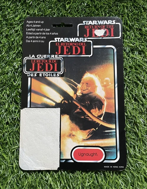 Carta trilogo Star Wars Ugnaught Palitoy ROTJ 70B/70C posteriore HK 1983 ottime condizioni posta gratuita