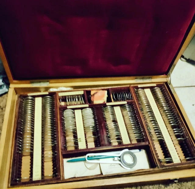 Antique 1890s Optometrist Set Trial Lens in Case Possible American Optical
