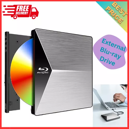 External Blu-Ray Drive USB 3.0 Type C Protable BD 4K Disk ROM CD/DVD Burner 3D R