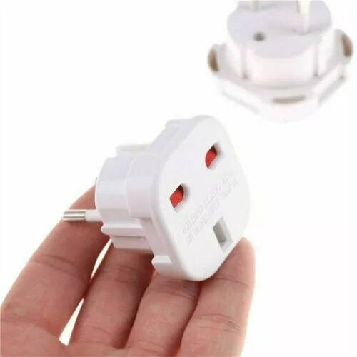 UK To EU Euro Europe European Travel Adaptor Plug 2 Pin Adapter CE -  Approved