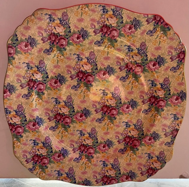 Yellow chinz Royal Winton Grimwades Welbeck Vintage 1995  Dinner  four plates 4