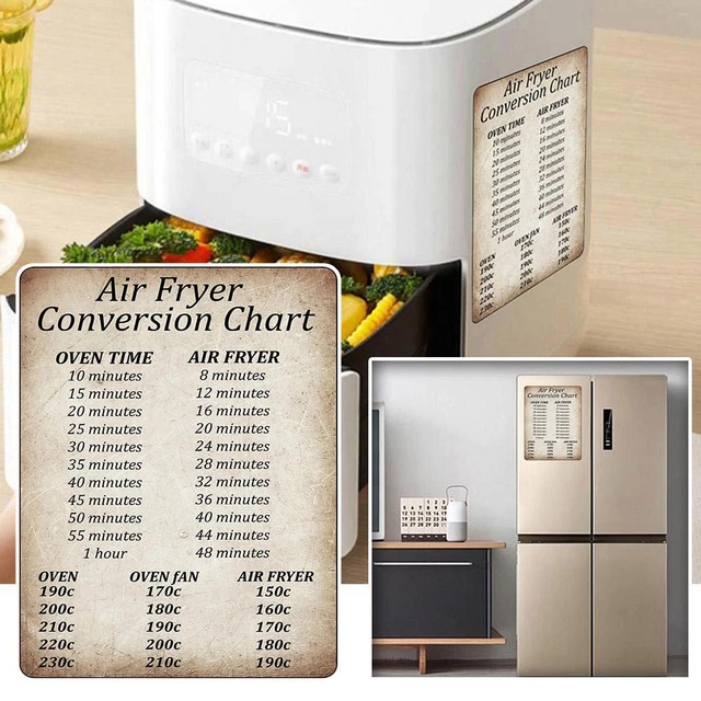 RUSTIC AIR FRYER Conversion Chart Cooking Time Temp Oven Sign NEW A5