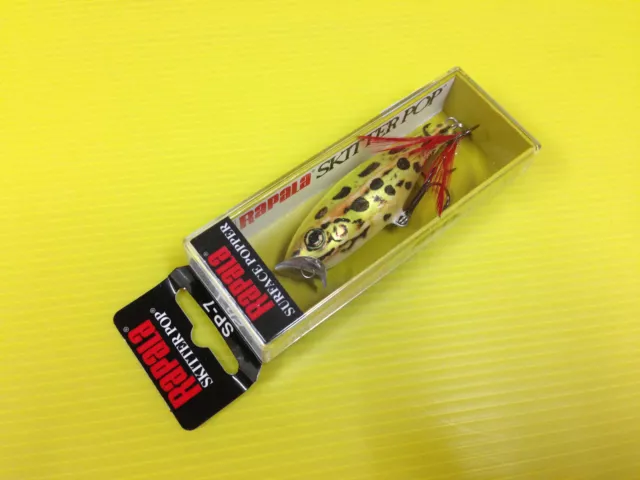 Rapala Skitter Pop SP-7 LFL, Live Leopard Frog Color Surface Popper Lure, NIB.