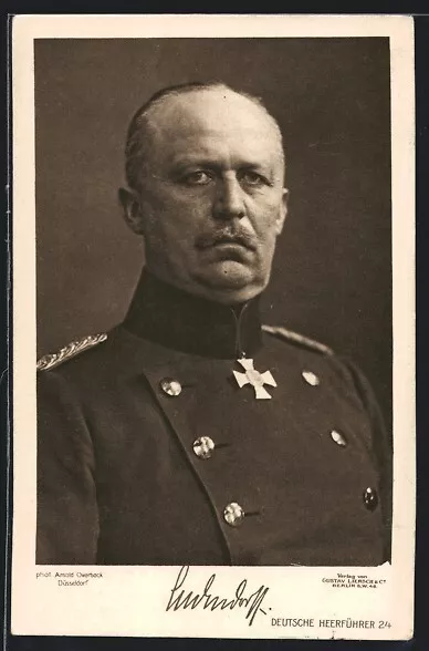 AK Erich Ludendorff in Uniform mit Eisernem Kreuz, Deutsche Heerführer 24 1915