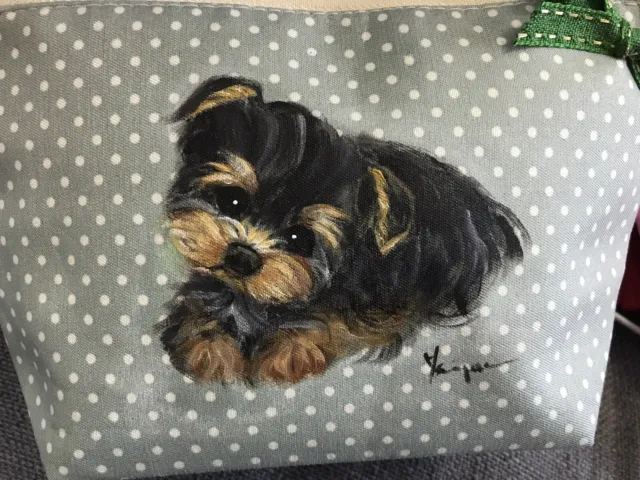 yorkie Hand Painted Bag Beautiful Puppy!