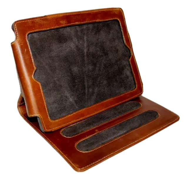 Oiled Cognac Premium Leather 9.75x8 Tablet/iPad Sleeve Stand Case Sleeve