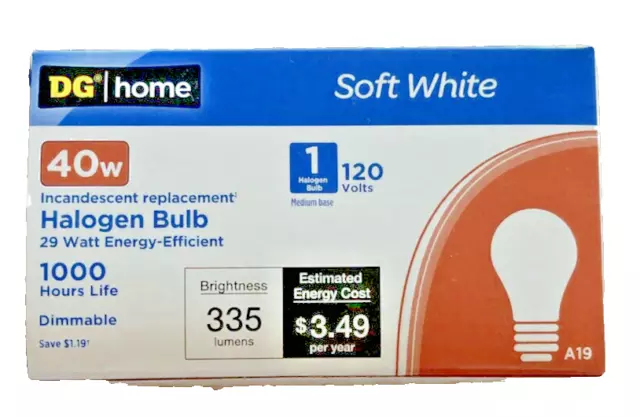 9 Dimmable Light Bulbs Soft White  A19  40w (uses 29w) 335 Lumens