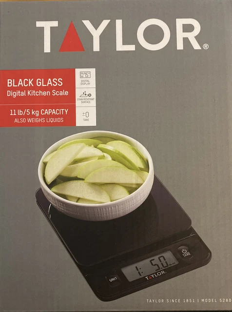 Taylor Digital 11lb Glass Top Food Scale Black