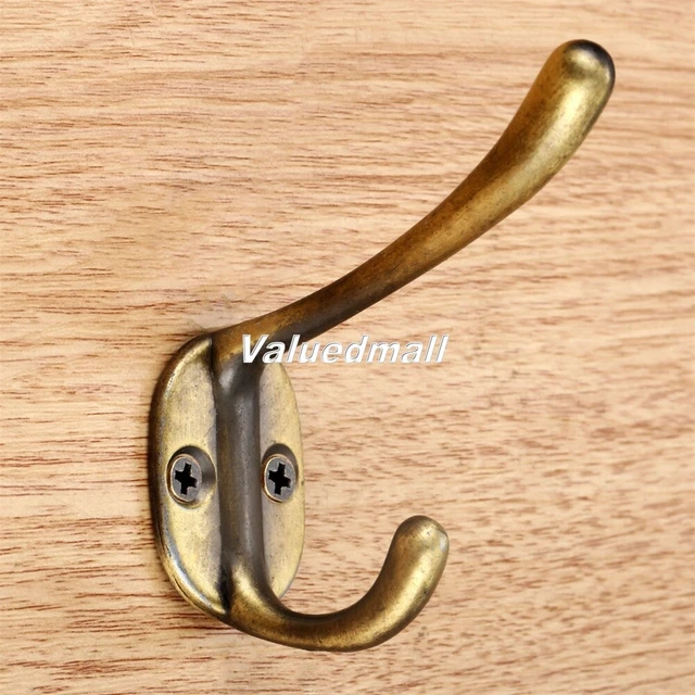 Vintage Bathroom Door Wall Mount Hanger Dual Hooks Rack Hat Coat Towel Home Use