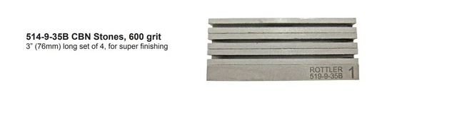 CBN 3 1/2" (89mm) hone honing stones bars grit 600 Rottler Sunnen set 4 pcs