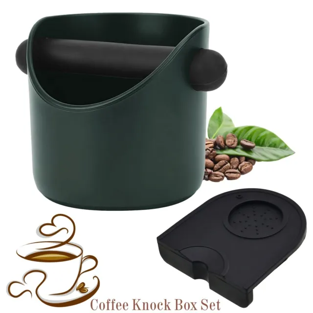 Coffee Knock Box Bin Bucket Container Espresso Grinds With Tamp Tube Bar & Base