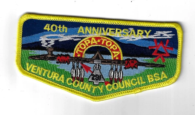 OA 291 Topa-Topa 40th Ann. Flap YEL Bdr. Ventura County Council [MK-3452]