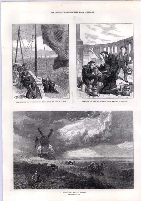 1872 HOISTING ROYAL Standard St Paul's Lanterns Being Filled EUR 14,27 ...