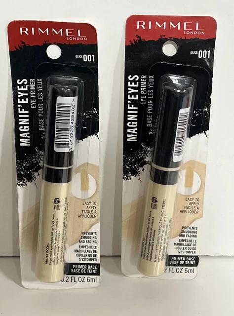 2 paquetes de imprimación de ojos Rimmel Magnif'Eyes sellado 0,2 fl oz 001 - beige nuevo