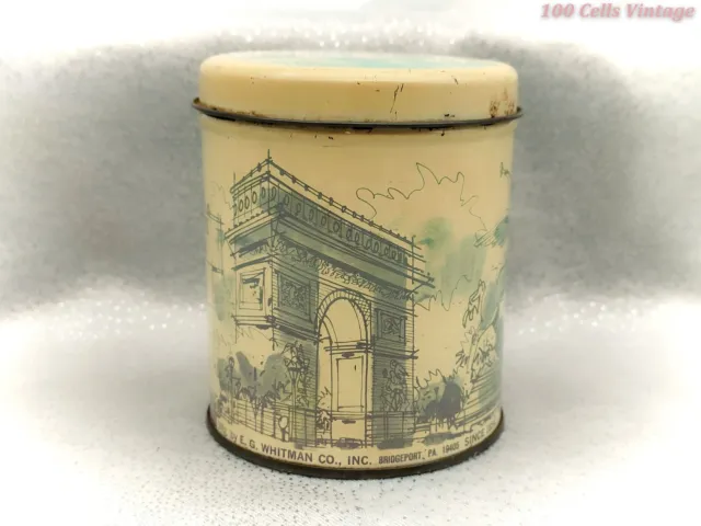 Paris Szenen - EG Whitman Schokoladenstrohhalme - Vintage Blech - 11 cm 2