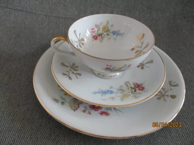 zeh scherzer porzellan Bavaria Kaffeetasse 3Tlg Set Goldrand