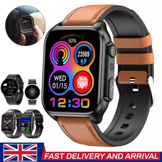 Smart Watch ECG Bluetooth Heart Rate Fitness Tracker Sports SOS Wrist Watch