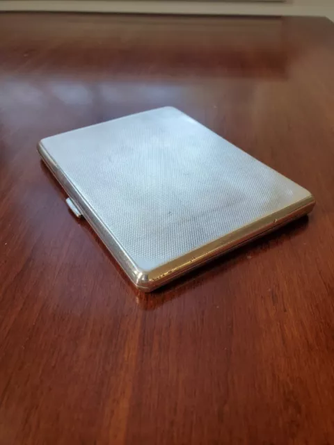Antique Sterling Silver Cigarette Box Business Card Case Money Holder 163.2g