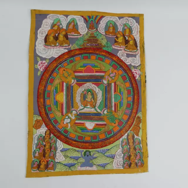 alter Thangka,  Tibet, handgemalt, buddhistisches Gemälde