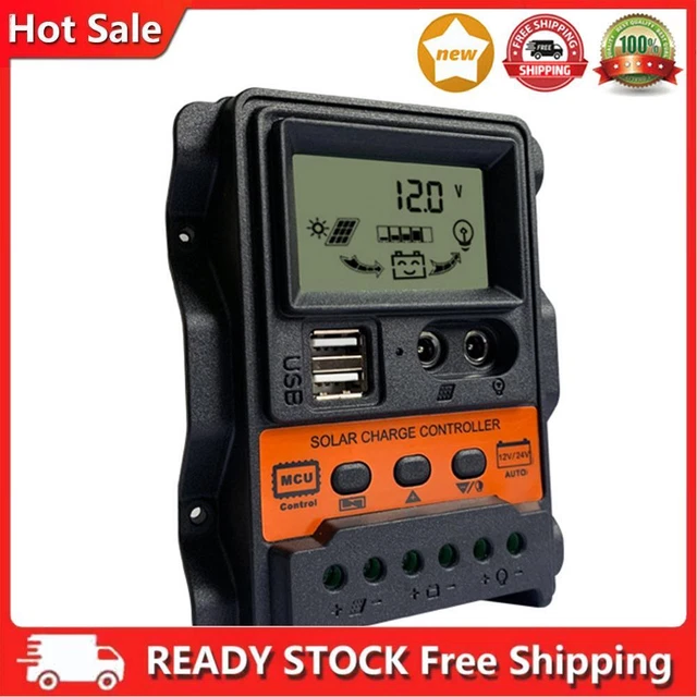 Controller di carica solare 12 V 24 V display LCD USB pannello solare regolatore di tensione
