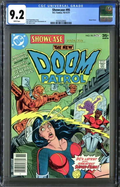 Showcase #95 (DC 1977) CGC 9.2 White Pages! Doom Patrol Headlights Cover!