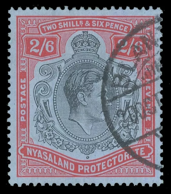 Nyasaland 1938 KGVI 2s6d black & red/blue very fine used. SG 140. Sc 64.