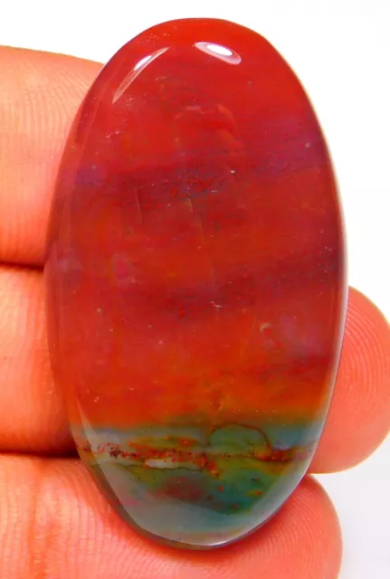 53.CT Magnifique Naturel Multi Rouge Pierre de Sang Jasper Ovale Cabochon Boîte 2