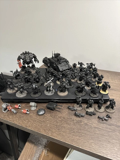 WARHAMMER 40K BLACK Templar Space Marine Army Primed Unpainted £237.09 ...