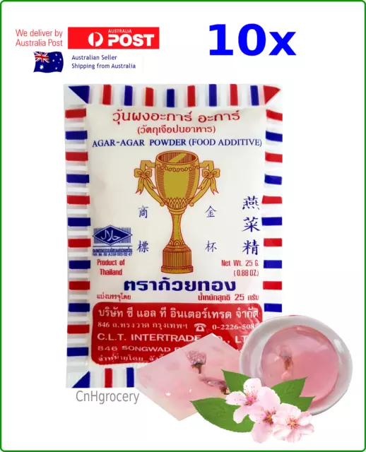 10 x Thai Agar Agar Powder Gold Cup 25g - BB: 07/2025