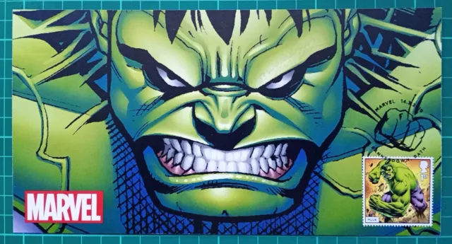 2019 Marvel Hulk Stamp FDC on m/s carrier