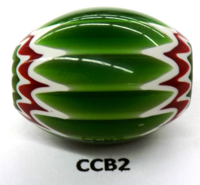 GREEN Chevron Collector African Trade Bead Howard Collection CCB2 Bg 53