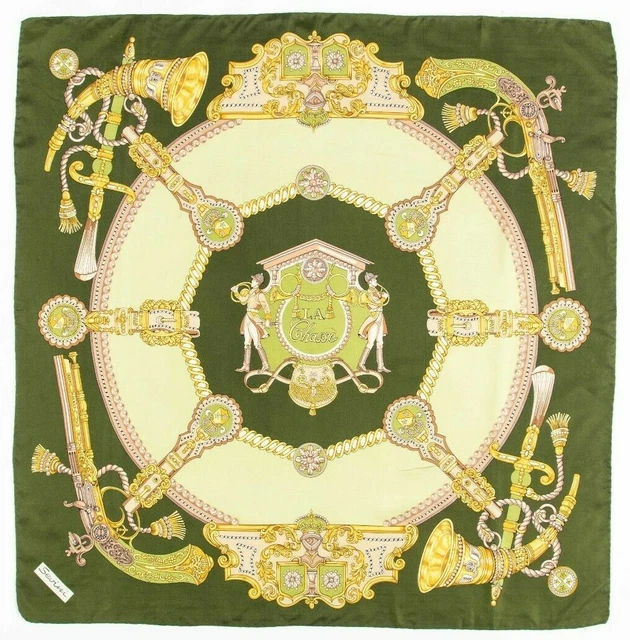 Foulard Ancien Sevini En Soie 100% - Rouge Et Blanc Rayé, Style Bandana Carré, Occasion Bon état